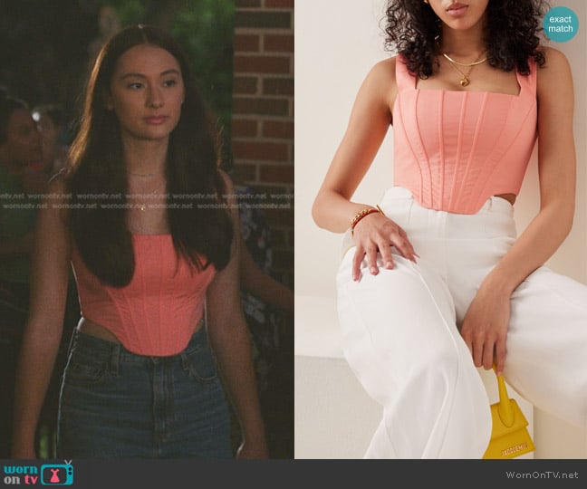 Staud Alice Stretch-Cotton Top worn by Belly Conklin (Lola Tung) on The Summer I Turned Pretty