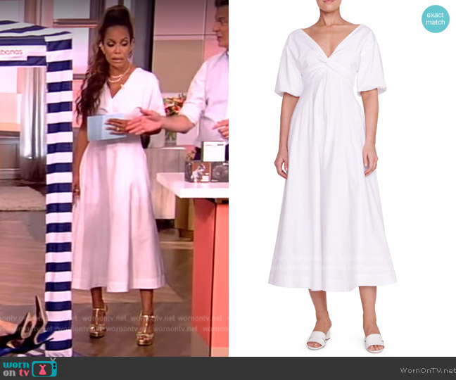 Staud Finley Stretch Cotton Dress worn by Sunny Hostin on The View