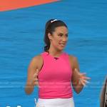 Stephanie Mansour’s pink tank top and white mini skirt on Today