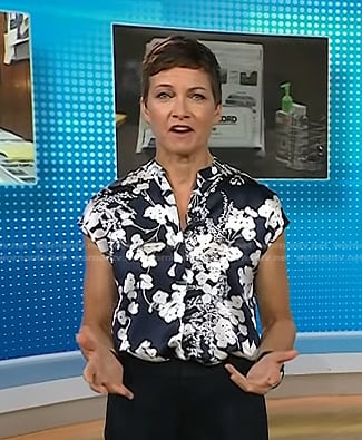 Stephanie’s navy floral print top on Today