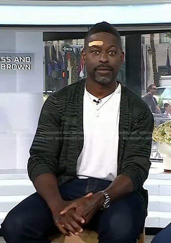 Sterling K. Brown’s grey space dye cardigan on Today