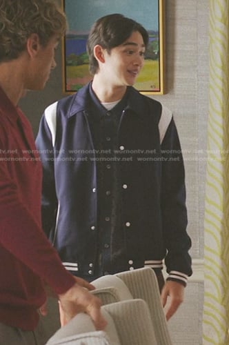 Steve’s navy varsity bomber jacket on The Summer I Turned Pretty