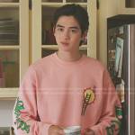 Steve’s pink sweatshirt on The Summer I Turned Pretty