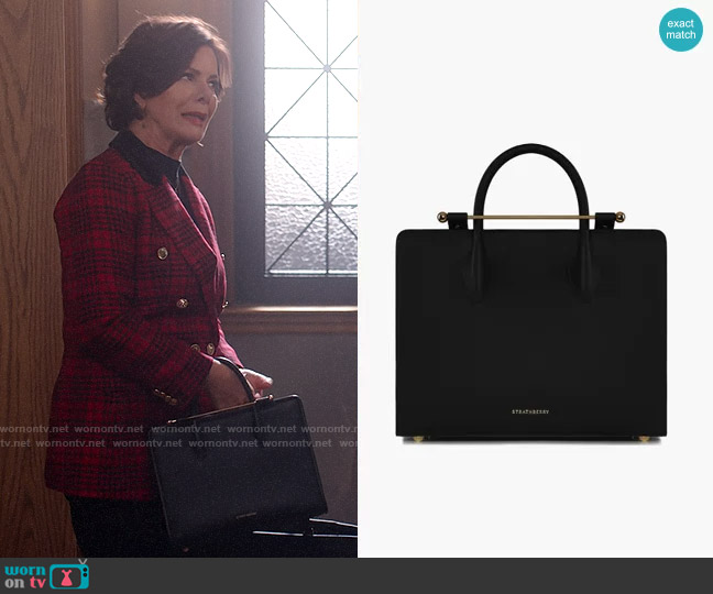 Strathberry Midi Leather Tote in Black worn by Margaret Wright (Marcia Gay Harden) on So Help Me Todd