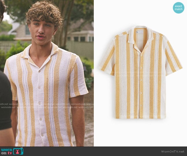 Zara Striped Shirt worn by Jeremiah Fisher (Gavin Casalegno) on The Summer I Turned Pretty