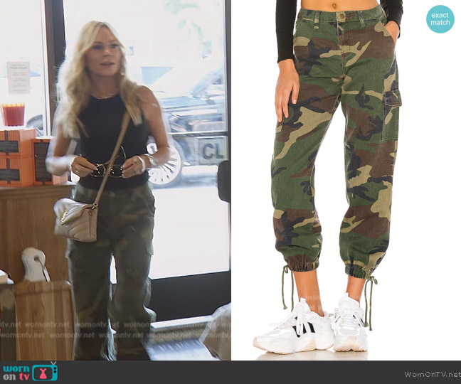 Superdown Kayla Camo Jogger Pant worn by Tamra Judge on The Real Housewives of Orange County