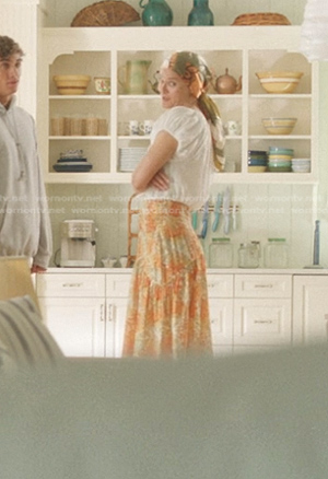 Susannah’s orange floral skirt on The Summer I Turned Pretty