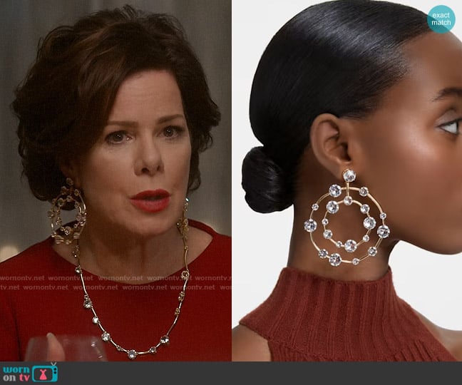 Swarovski Constella Earrings worn by Margaret Wright (Marcia Gay Harden) on So Help Me Todd