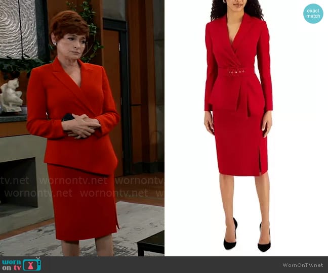 Tahari ASL Nested Belted Jacket & Skirt worn by Diane Miller (Carolyn Hennesy) on General Hospital