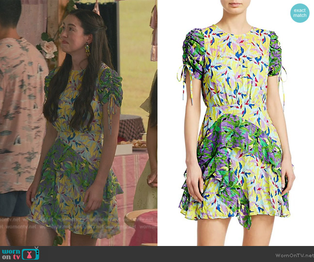 Tanya Taylor Corinne Floral Silk-Blend Dress worn by Annie Sullivan (Anneliese Judge) on Sweet Magnolias