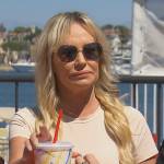Taylor’s beige tee and sunglasses on The Real Housewives of Orange County