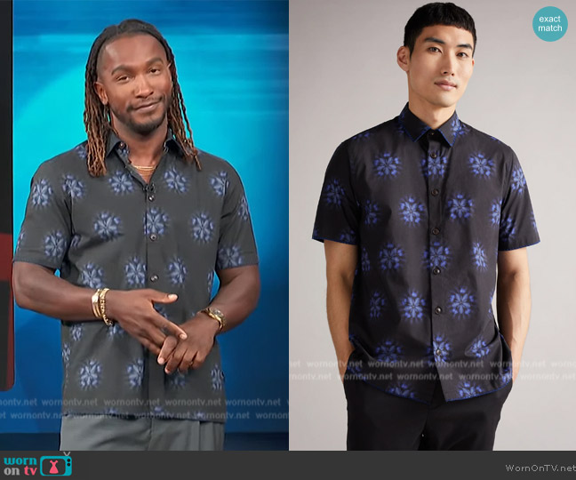 Ted Baker Paden Shirt worn by Scott Evans on Access Hollywood