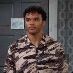 Theo’s abstract print shirt on Days of our Lives