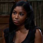 Trina’s black crochet trim tank top on General Hospital