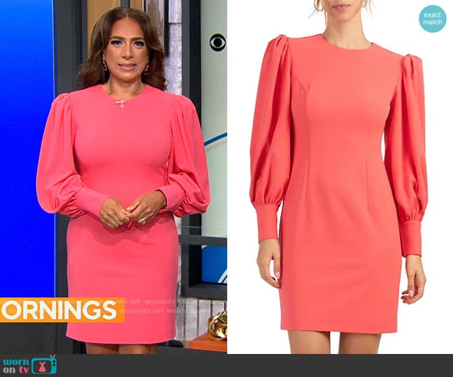 Trina Turk Incomparable Sheath Dress worn by Michelle Miller on CBS Mornings