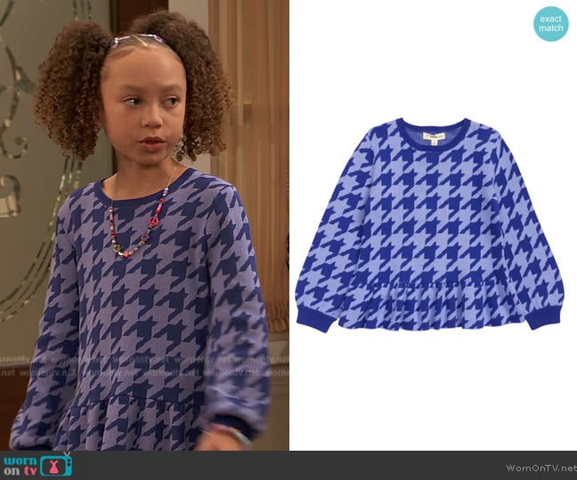 Tucker + Tate Peplum Cotton Sweater worn by Alice Baxter (Mykal-Michelle Harris) on Ravens Home
