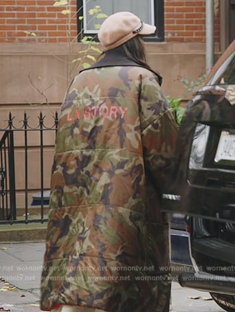 Ubah’s camo coat and wool cap on The Real Housewives of New York City