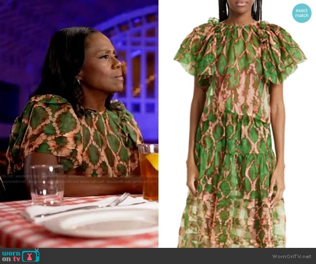 Ulla Johnson Annemarie Flutter Sleeve Silk Blouse worn by Deborah Roberts on Good Morning America