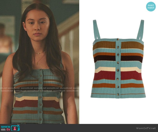 Ulla Johnson Evelyn Striped Ribbed-Knit Wool-Cashmere Top worn by Belly Conklin (Lola Tung) on The Summer I Turned Pretty
