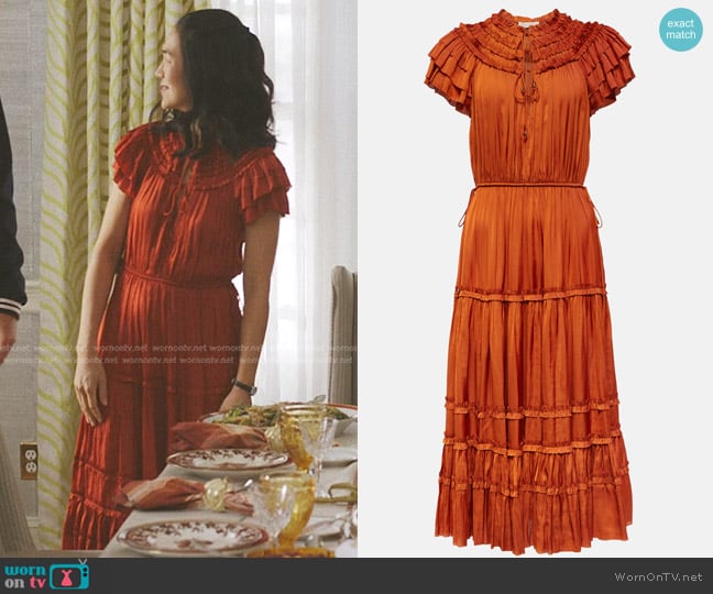 Ulla johnson Isadora Dress in Clay worn by Laurel (Jackie Chung) on The Summer I Turned Pretty