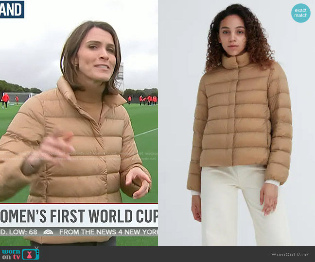 Uniqlo Ultra Light Down Jacket in Beige worn by Molly Hunter on Today
