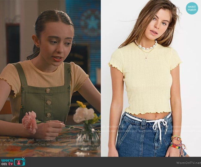 Urban Outfitters Lemon Pointelle Top worn by (Simone Lockhart) on Sweet Magnolias