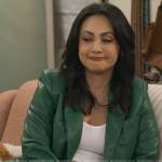 Val’s green leather blazer on How I Met Your Father