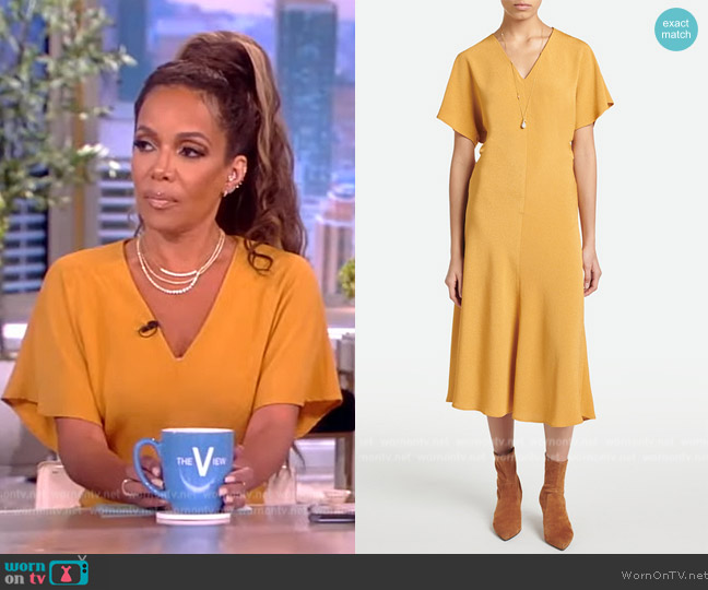 Vanessa Bruno Ariana Short Sleeve Midi Dress worn by Sunny Hostin on The View