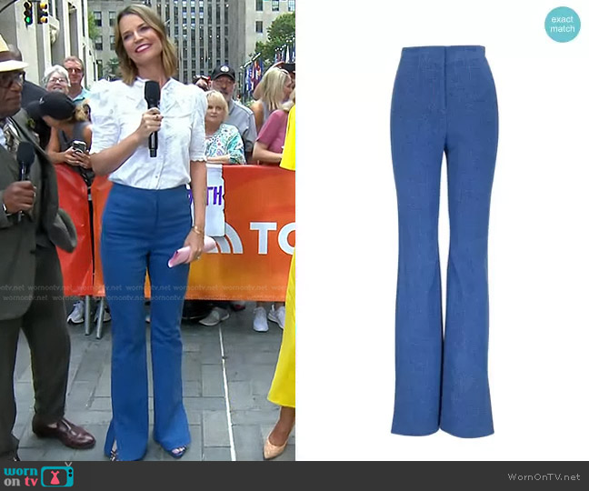 Veronica Beard Royce Stretch Cotton Pants worn by Savannah Guthrie on Today