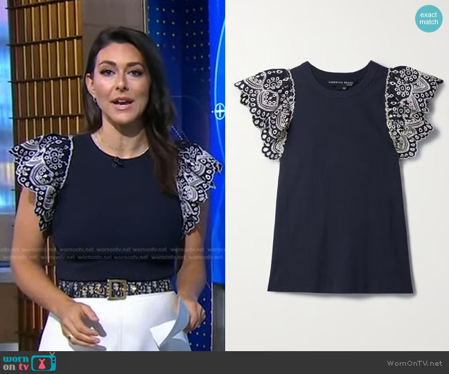 Veronica Beard Julianka Top worn by Erielle Reshef on Good Morning America