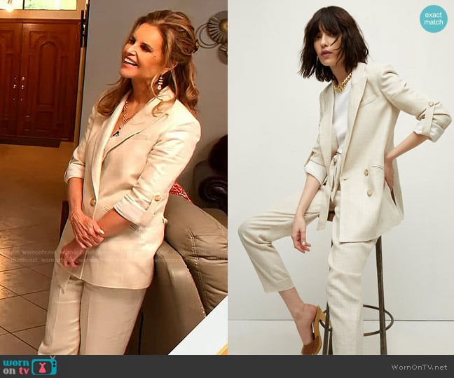 Veronica Beard Parineti Tab Sleeve Linen Blend Jacket worn by Maria Shriver on Today
