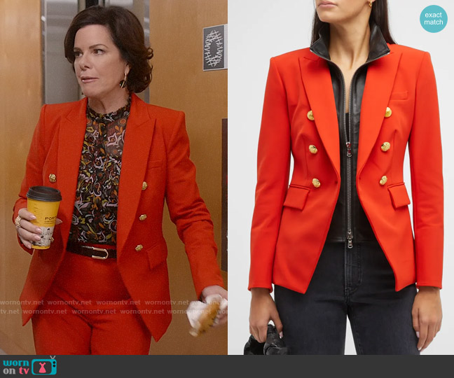 Veronica Beard Miller Jacket in Flame Red worn by Margaret Wright (Marcia Gay Harden) on So Help Me Todd