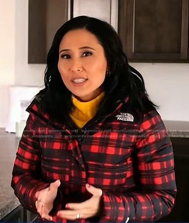 Vicky’s red plaid puffer jacket on NBC News Daily