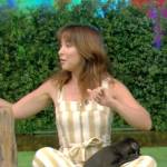 Victoria Lily Shaffer’s striped jumpsuit on Live with Kelly and Mark