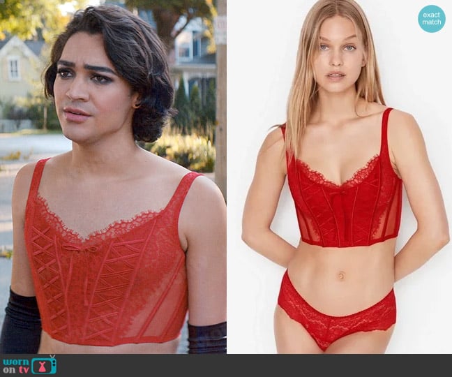 Victorias Secret Dream Angels Unlined Lace-Up Corset Top worn by Marco Mejia (Miss Benny) on Glamorous