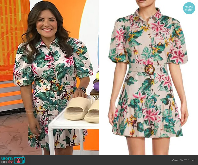 Walter Baker Tyanna Floral Belted Mini Shirtdress worn by Adrianna Barrionuevo Brach on Today