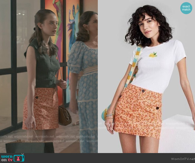 Wild Fable High-Rise Chino Mini Skirt worn by (Simone Lockhart) on Sweet Magnolias