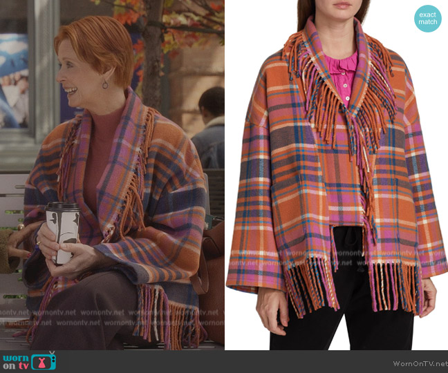 Xirena Austyn Fringed Jacket worn by Miranda Hobbs (Cynthia Nixon) on And Just Like That