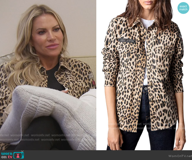 Zadig and Voltaire This Canvas Leopard Print Shirt worn by Jennifer Pedranti on The Real Housewives of Orange County