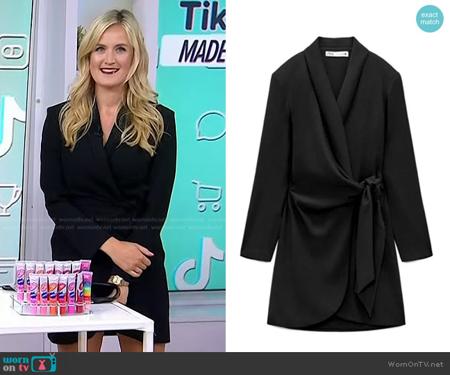 Zara Pareo Mini Wrap Dress worn by Kelsey Murphy on Today