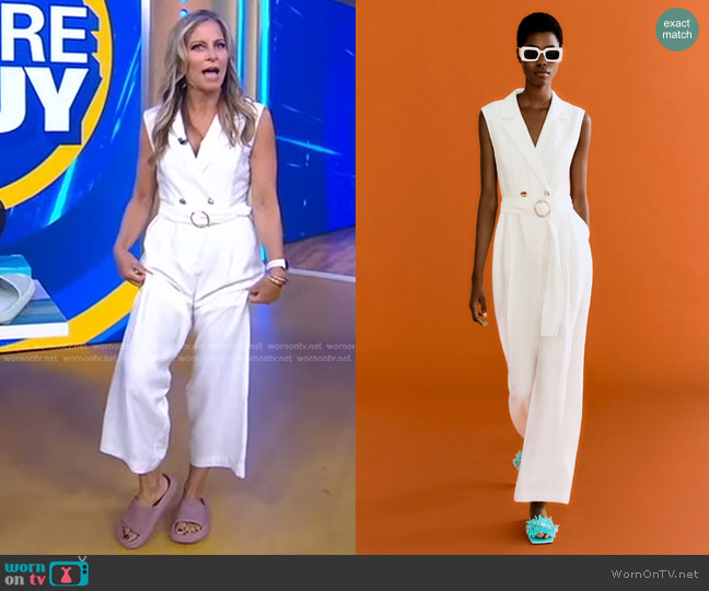 Zara Belted Wrap Jumpsuit worn by Becky Worley on Good Morning America