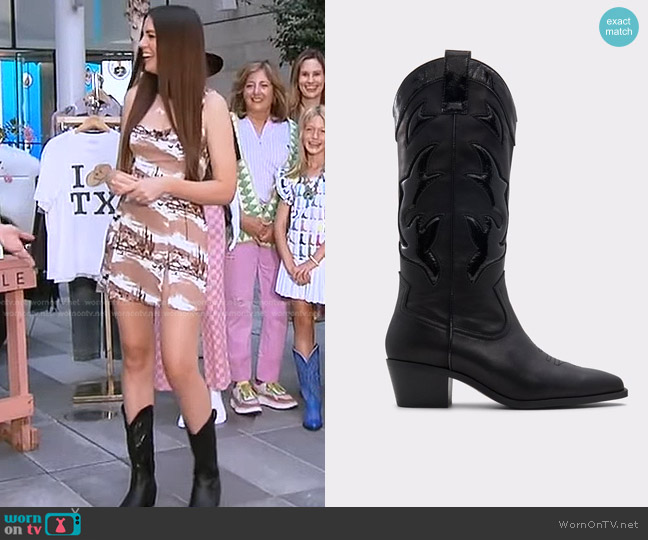 Aldo Nebraska western boot worn by Erica Wark on Good Morning America