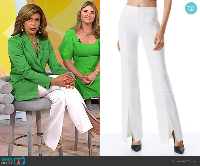 Alice + Olivia Walker Slim Front Slit Pants worn by Hoda Kotb on Today