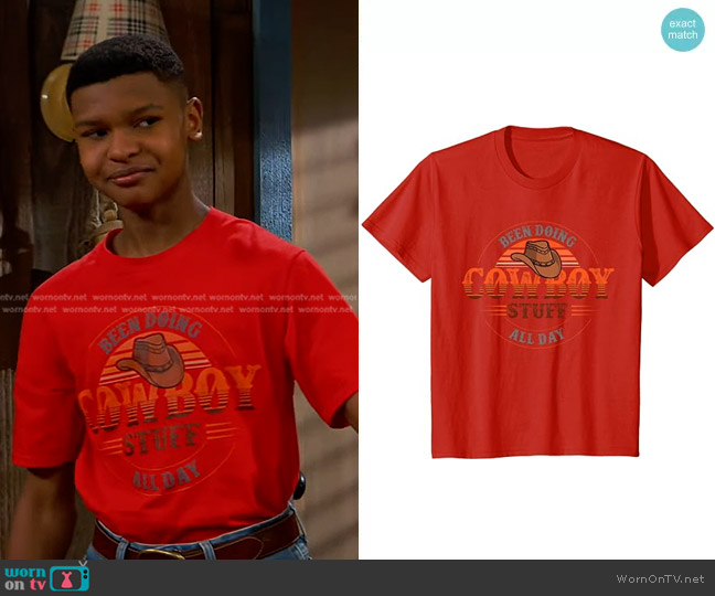 Been Doing Cowboy Stuff All Day for Cowboys Been Doing Cowboy Stuff All Day T-Shirt worn by Bill (Alfred Lewis) on Bunkd