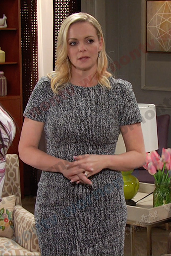 Belle’s grey tweed dress on Days of our Lives