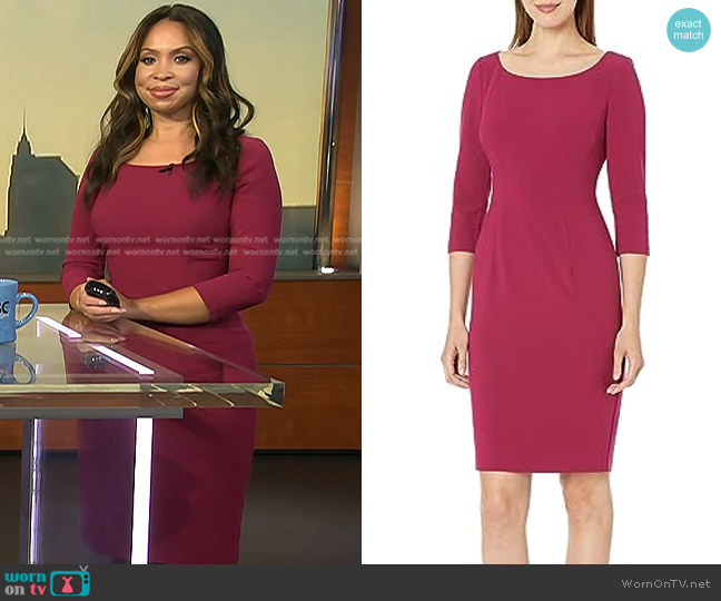 Black Halo Rowan Sheath Dress worn by Adelle Caballero on Today