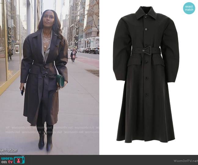 Bottega Veneta Single Breasted Trench Coat worn by Ubah Hassan on The Real Housewives of New York City