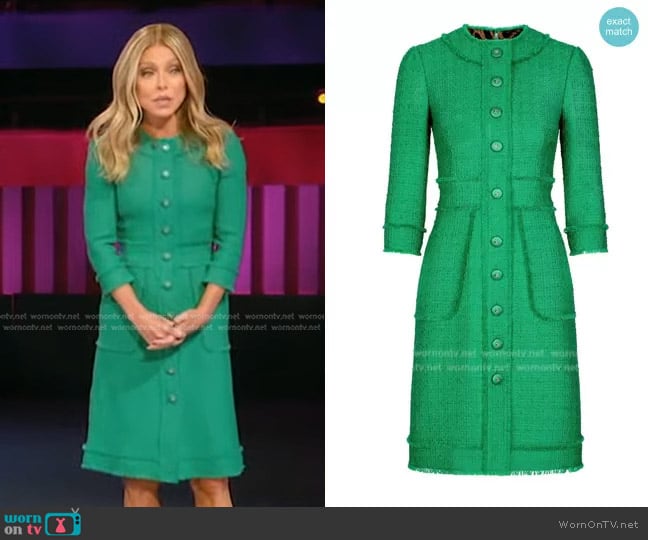 Dolce and Gabbana Button-Front Crew-neck Dress worn by Kelly Ripa on Generation Gap