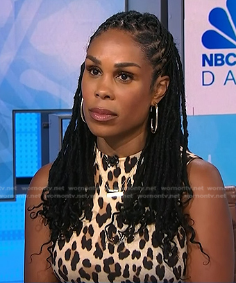 Dr. Uché Blackstock’s leopard sleeveless dress on NBC News Daily