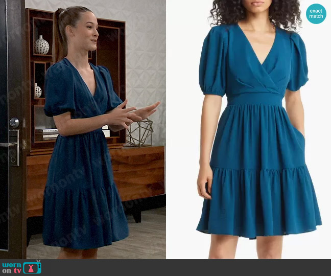 Eliza J Fit & Flare Midi Dress worn by Esme (Avery Kristen Pohl) on General Hospital